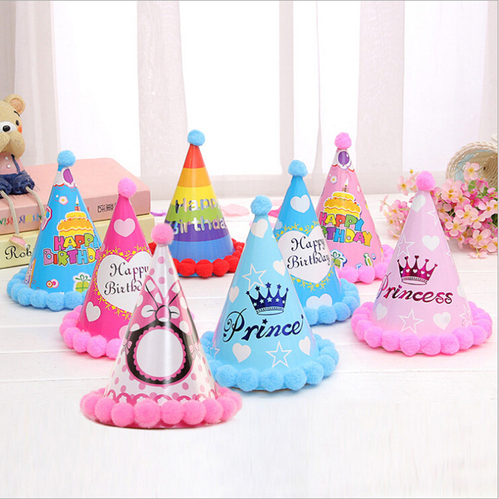 Party Hat Cone - 12 ชิ้น หมวกกรวยกระดาษสำหรับตกแต่งเค้กในงานปาร์ตี้วันเกิด ปาร์ตี้ธีมต่างๆ อุปกรณ์ประกอบฉากถ่ายรูปสุดสนุก ของตกแต่งโต๊ะ