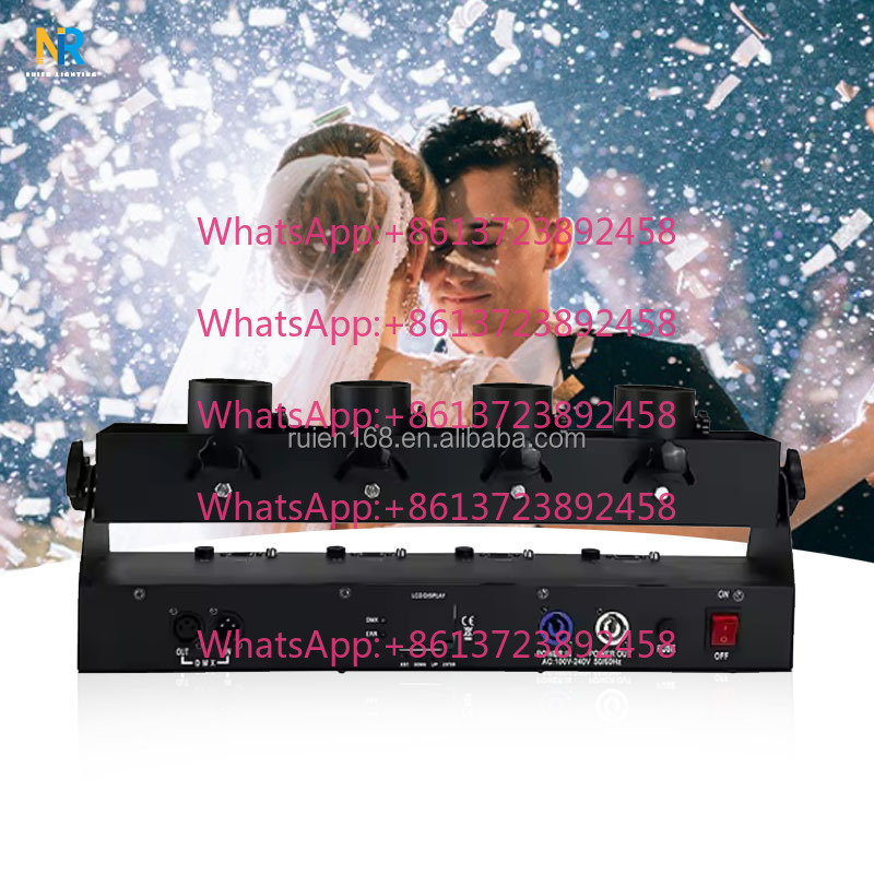 Confetti Cannon Tube - เครื่องยิงกระดาษสี DMX 512 แบบสี่ท่อ สำหรับงานพิธี งานเลี้ยง