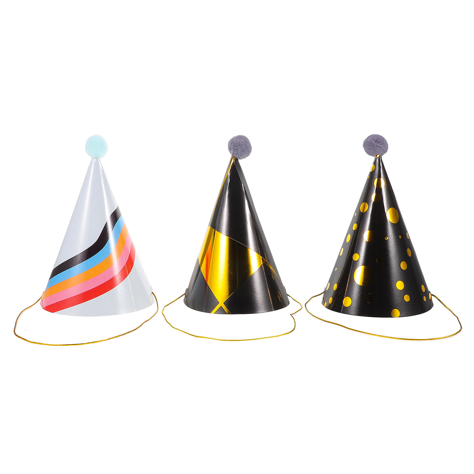 หมวกวันเกิดทรงกรวยกระดาษ 3 ชิ้ - Party Hat Cone บทวิจารณ์และราคา